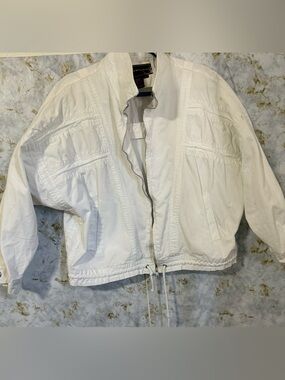 Sergio Valente White Lightweight Drawstring Jacket